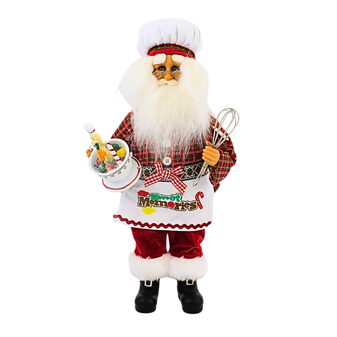 Karen Didion 13.0 Inch Kitchen Santa Christmas Figurine , Lightweight Christmas Decor Chef Santa